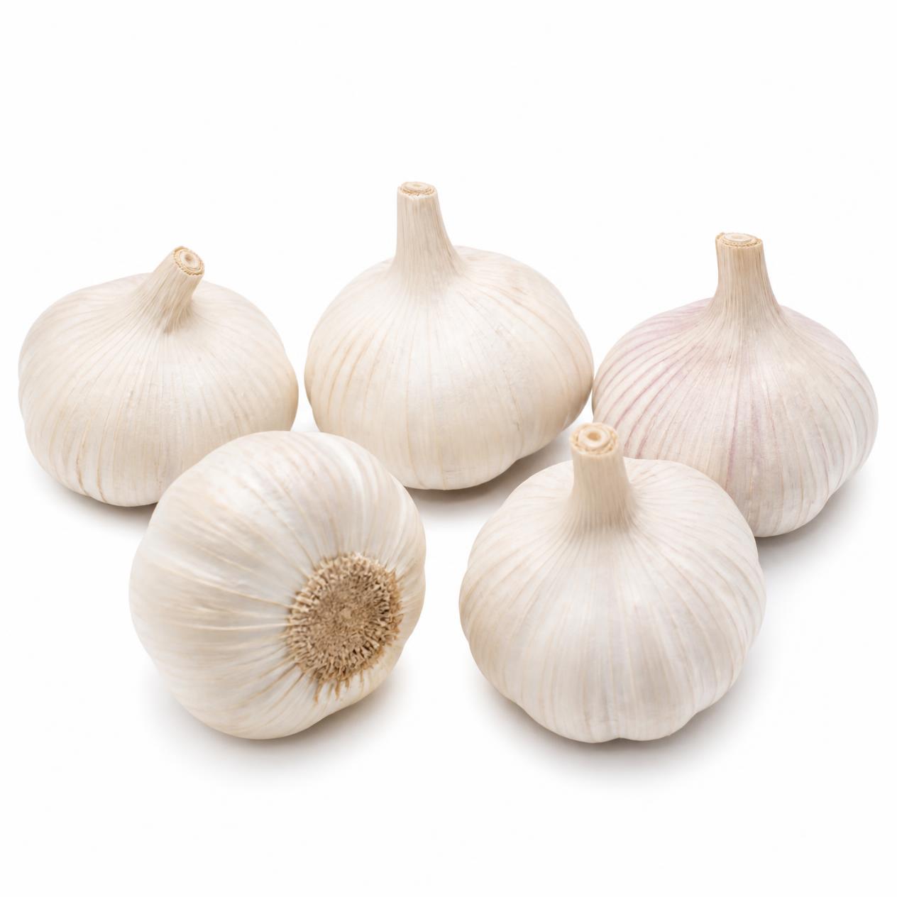 Five whole garlic bulbs